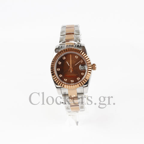 DATEJUST 31MM 2-TONE GOLD OYSTER BROWN DIAL DIAMONDS MARKERS 2022 CLONE