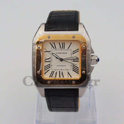 SANT0S DE CARTIER  AUTOMATIC, YELLOW GOLD AND STEEL, TWO