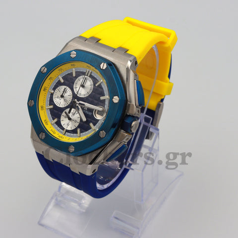 AUDEMARS PIGUET ROYAL OAK OFFSHORE STEEL BLUE YELLOW DIAL