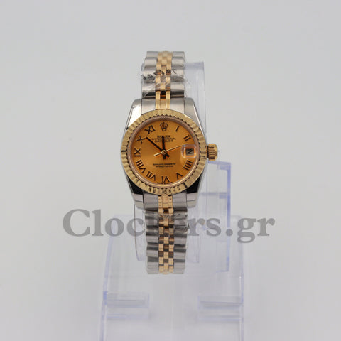 DATEJUST 28MM STAINLESS STEEL AND  GOLD MIDSIZE WATCH ROMAN